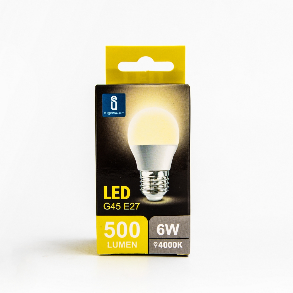 Lampadina Led E27 G45 a sfera 6W Bianco neutro 4000K Aigostar - Foto 2