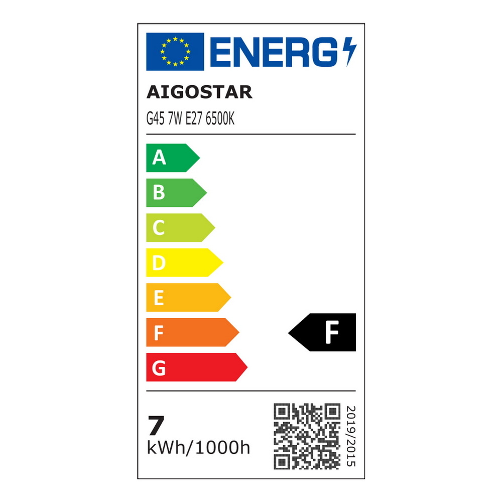 Lampadina Led E27 G45 a sfera 7W Bianco freddo 6400K Aigostar - Foto 4