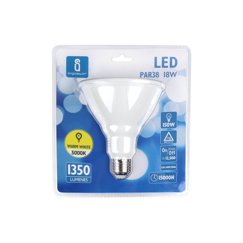 Lampadina Led E27 PAR 18W Bianco caldo 3000K Aigostar - Foto 2