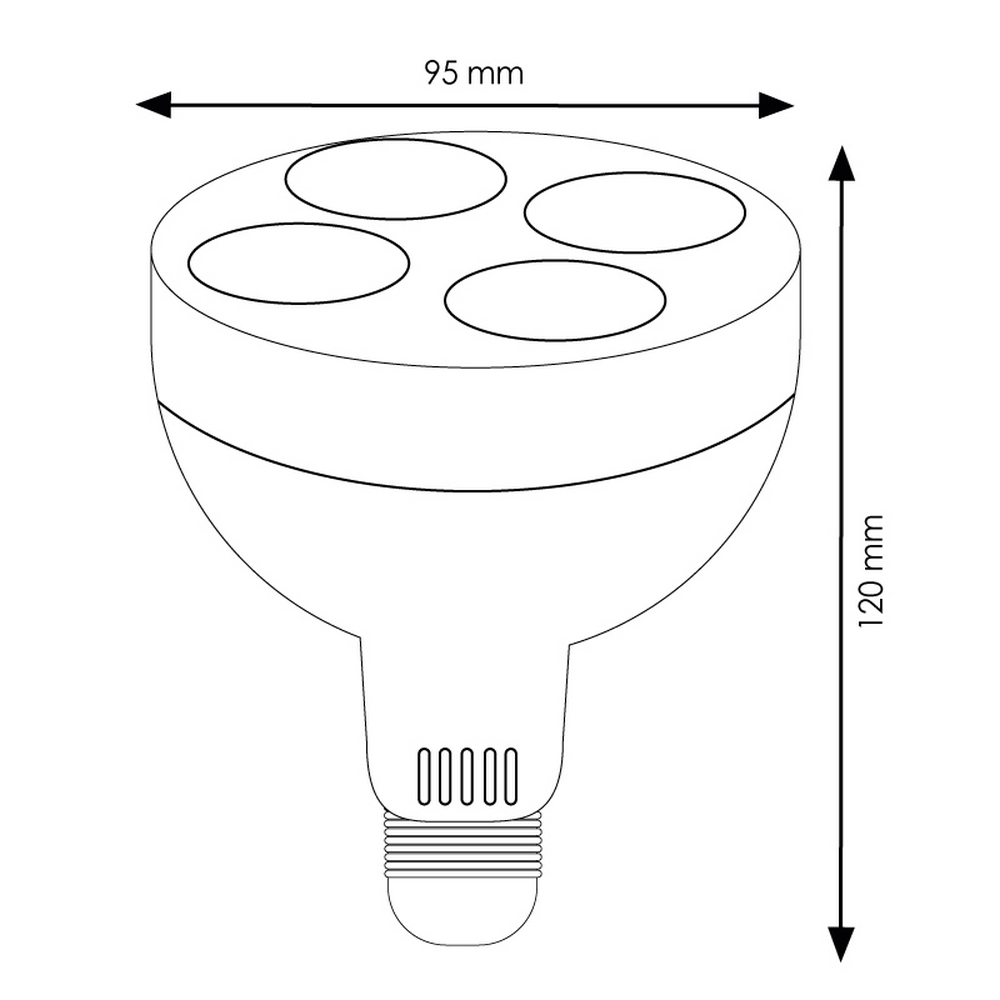 Lampadina Led E27 PAR 35W Bianco freddo 6000K M LEDME - Foto 1