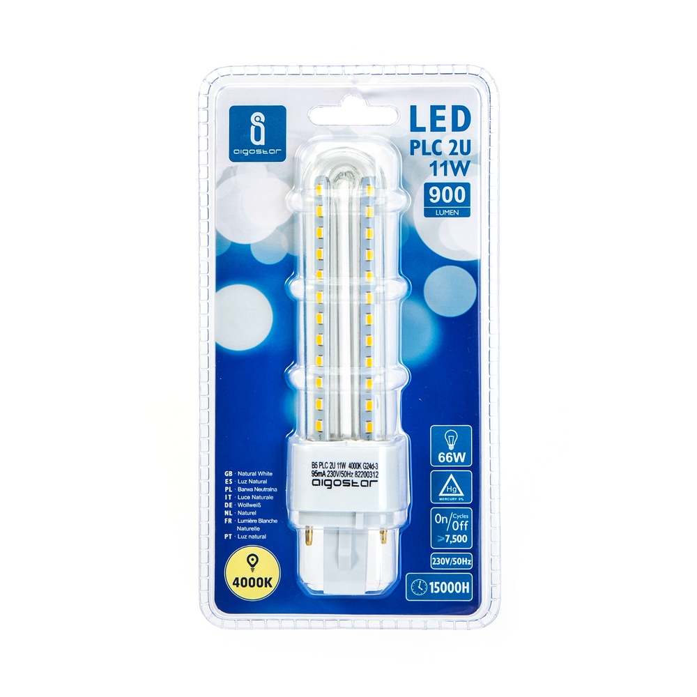Lampadina Led G24d-3 (2 pin) PL-C 11W Bianco neutro 4000K Aigostar - Foto 2