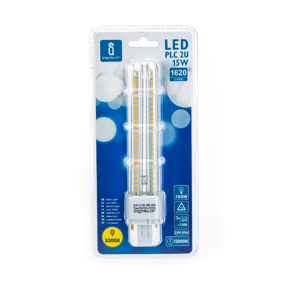 Lampadina Led G24d-3 (2 pin) PL-C 15W Bianco caldo 3000K Aigostar - Foto 2