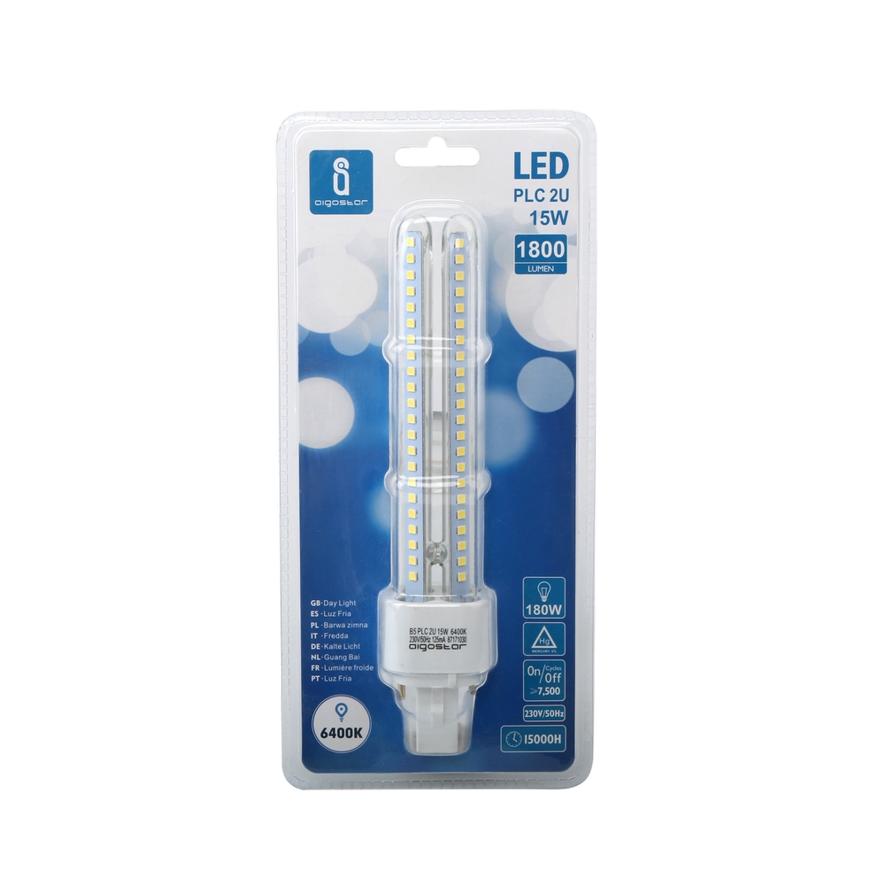 Lampadina Led G24d-3 (2 pin) PL-C 15W Bianco freddo 6400K Aigostar - Foto 2
