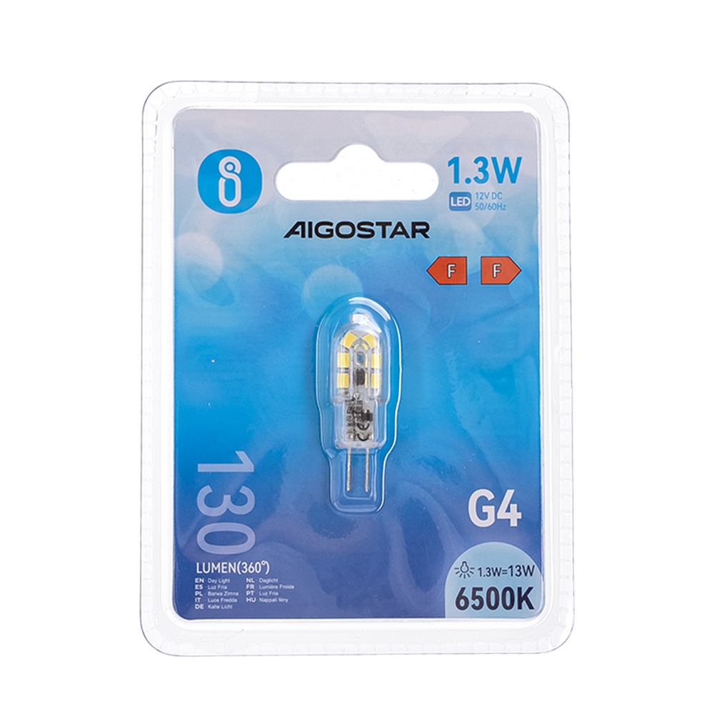 Lampadina Led G4 a Capsula 1,3W SMD trasparente Bianco freddo 6500K Aigostar - Foto 2
