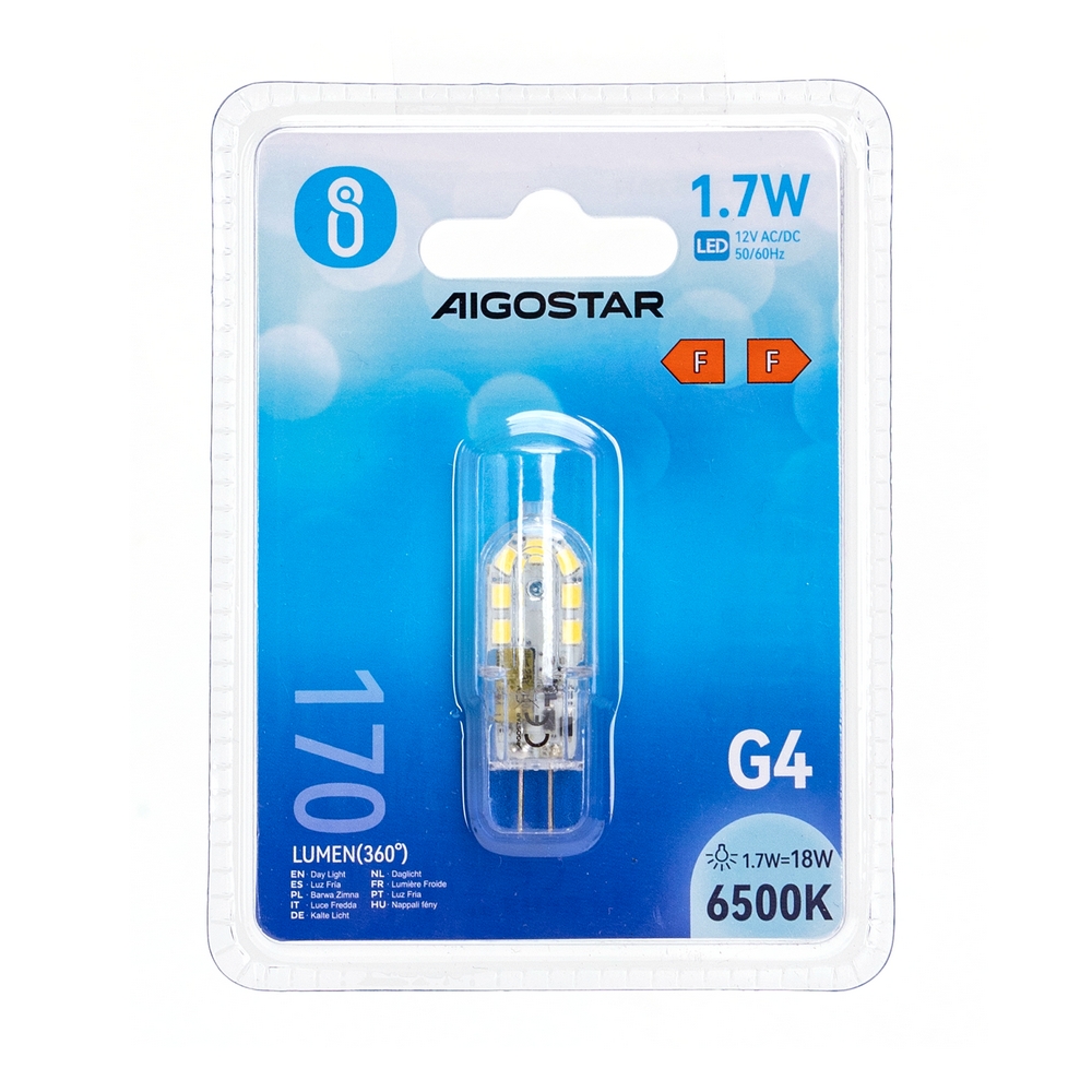 Lampadina Led G4 a Capsula 1,7W SMD trasparente Bianco freddo 6500K Aigostar - Foto 2