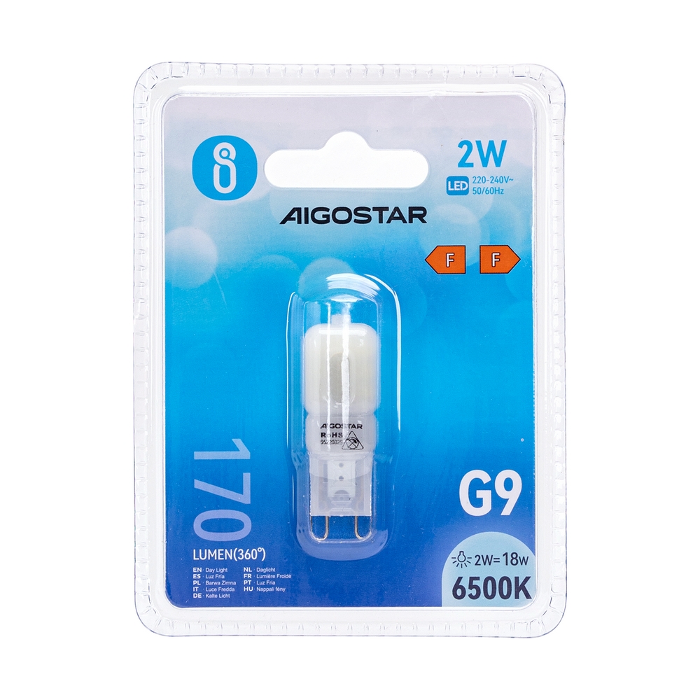 Lampadina Led G9 a Capsula 2W SMD opaca Bianco freddo 6500K Aigostar - Foto 2