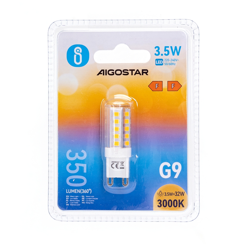 Lampadina Led G9 a Capsula 3,5W SMD trasparente Bianco caldo 3000K Aigostar - Foto 2