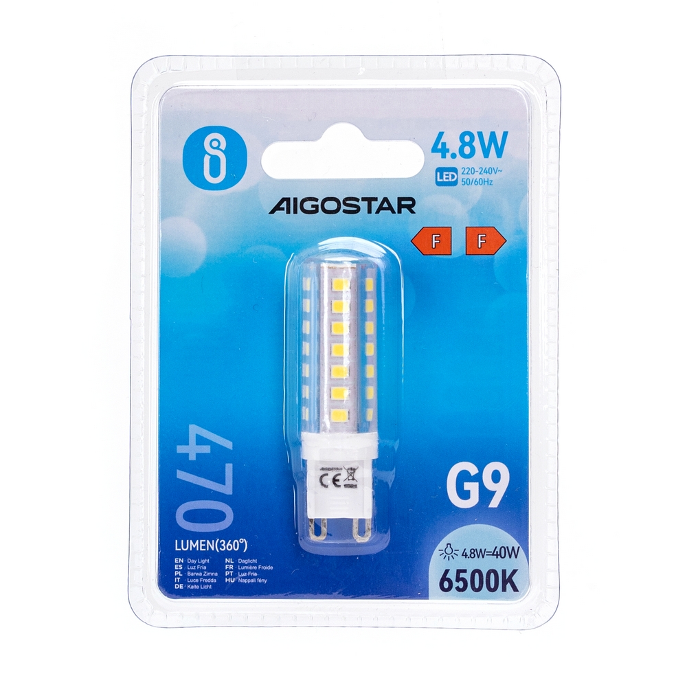 Lampadina Led G9 a Capsula 4,8W SMD trasparente Bianco freddo 6500K Aigostar - Foto 2