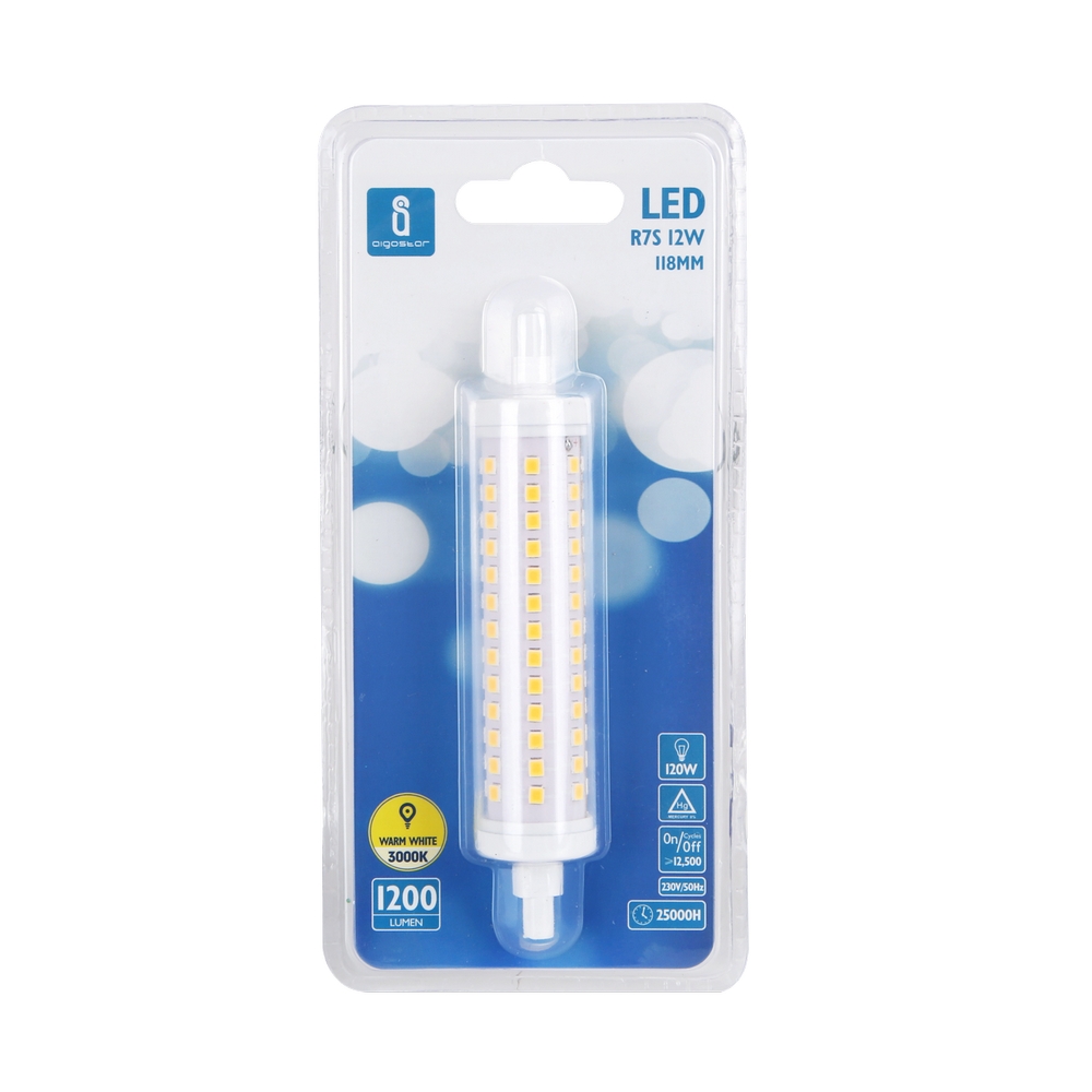 Lampadina Led R7S Lineare 118mm 12W SMD Bianco caldo 3000K Aigostar - Foto 2