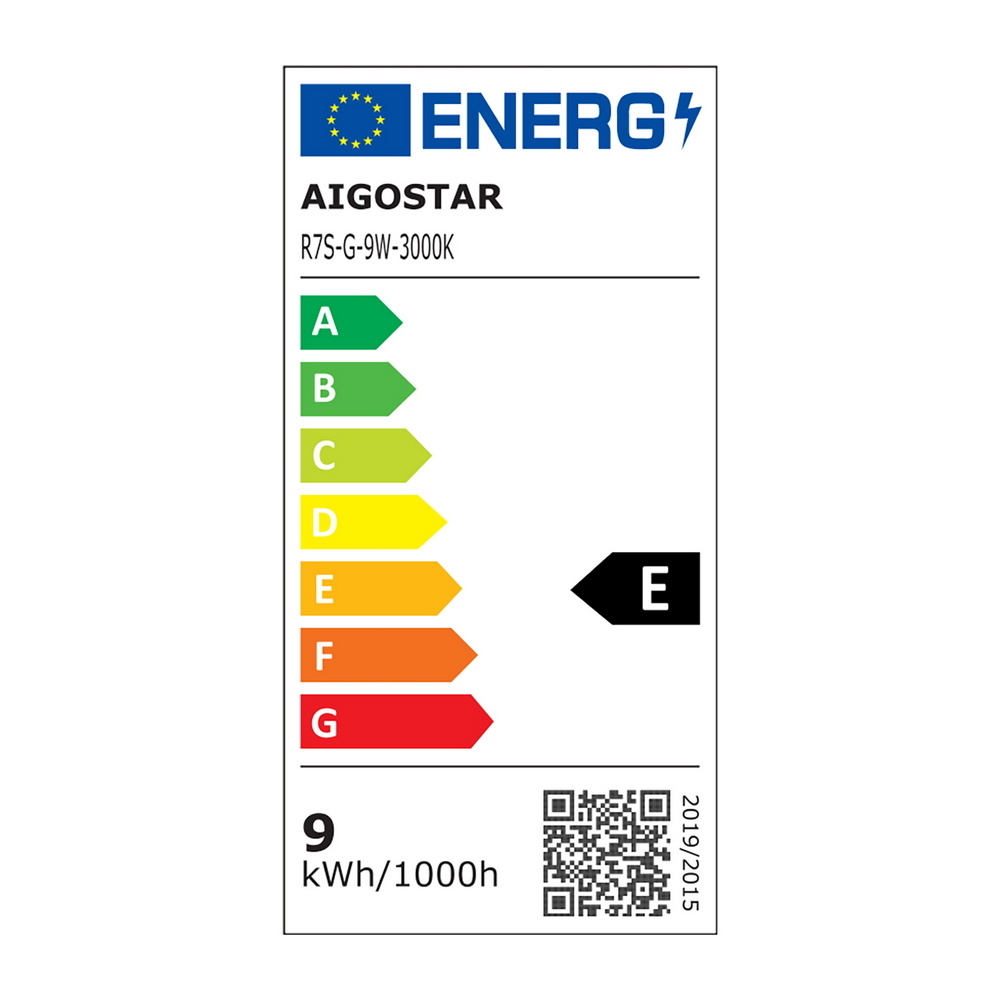 Lampadina Led R7S Lineare 118mm 9W COB in vetro Bianco caldo 3000K Aigostar - Foto 3