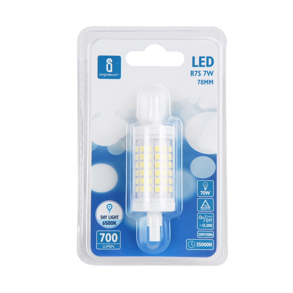 Lampadina Led R7S Lineare 78mm 7W SMD Bianco caldo 3000K Aigostar - Foto 2