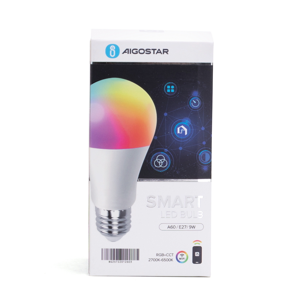 Lampadina Led Smart A60 E27 9W WiFi RGB CCT luce regolabile e dimmerabile Aigostar - Foto 6