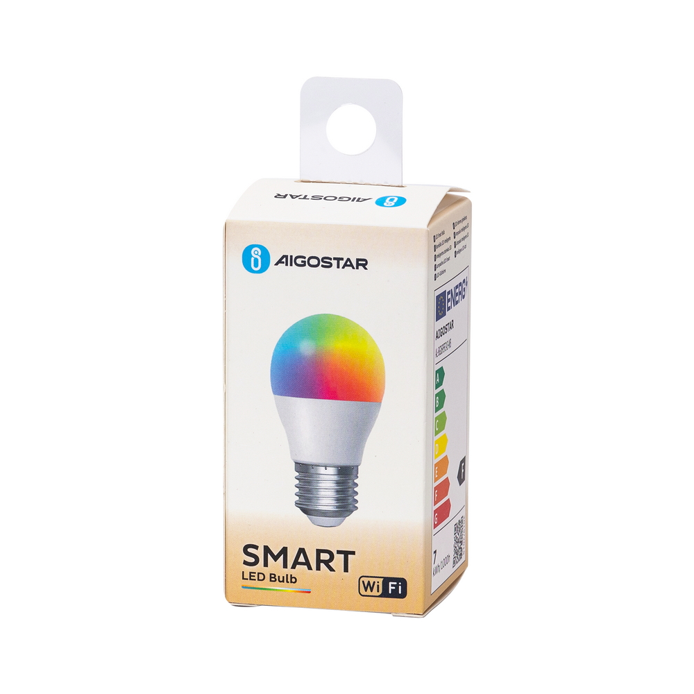Lampadina Led Smart G45 E27 6,5W WiFi RGB CCT luce regolabile e dimmerabile Aigostar - Foto 5