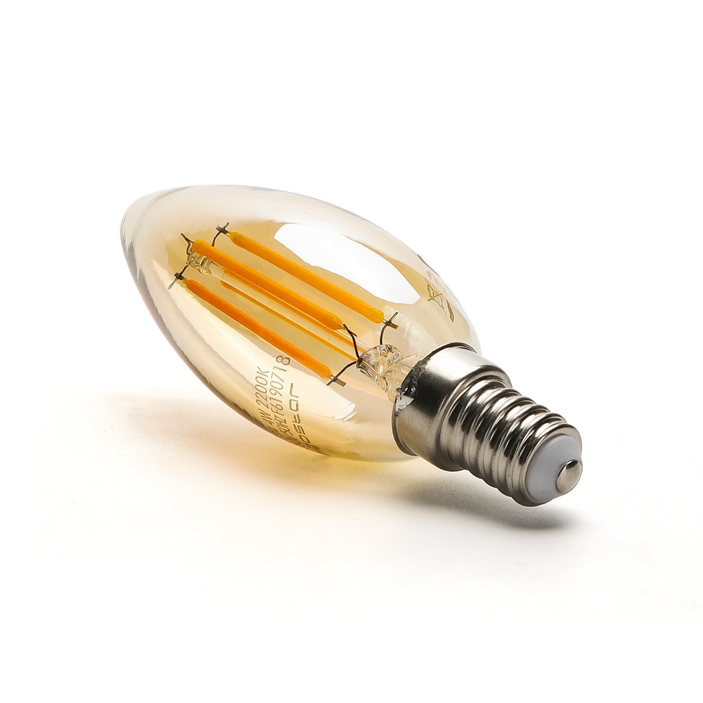 Lampadina Led Vintage a Filamento E14 C35 a candela 4W Bianco caldo 2200K Aigostar - Foto 1