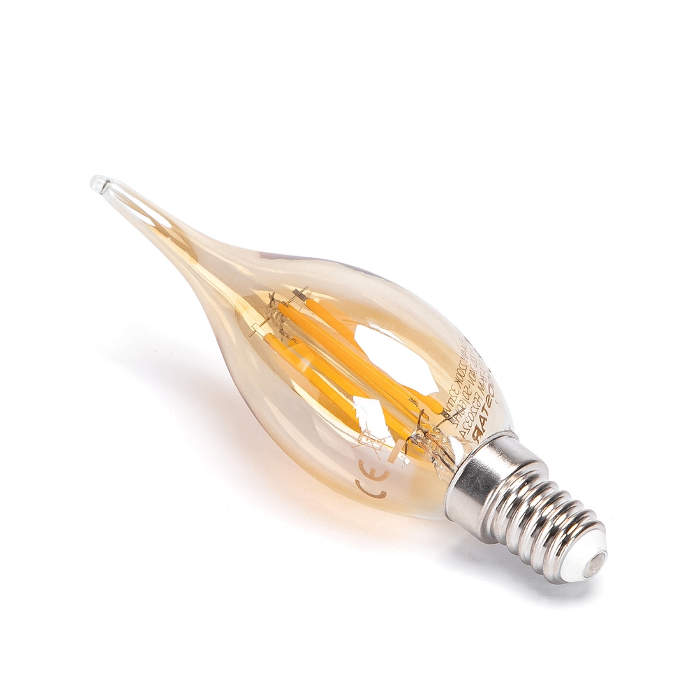 Lampadina Led Vintage a Filamento E14 CL35 a colpo di vento 4W Bianco caldo 2200K Aigostar - Foto 1