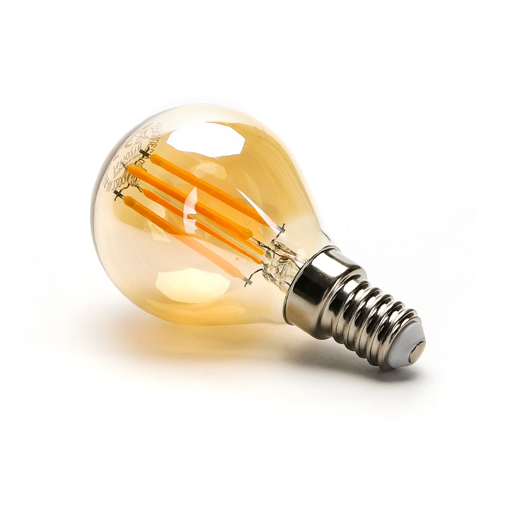 Lampadina Led Vintage a Filamento E14 G45 a sfera 4W Bianco caldo 2200K Aigostar - Foto 1