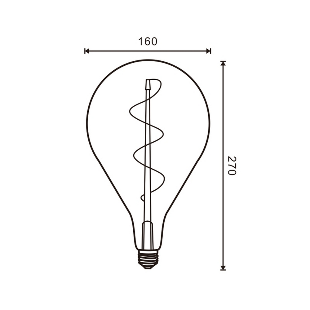 Lampadina Led Vintage a Filamento E27 A160 Big Grape 4W decorativa Bianco caldo 2300K M LEDME - Foto 1