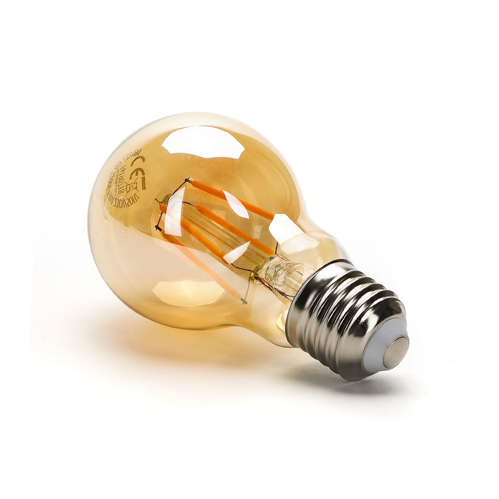 Lampadina Led Vintage a Filamento E27 A60 a bulbo 4W Bianco caldo 2200K Aigostar - Foto 1