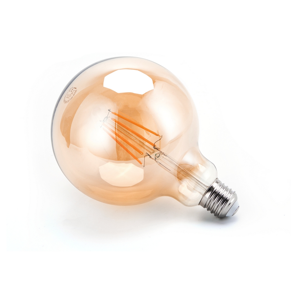 Lampadina Led Vintage a Filamento E27 G125 a globo 4W Bianco caldo 2200K Aigostar - Foto 1