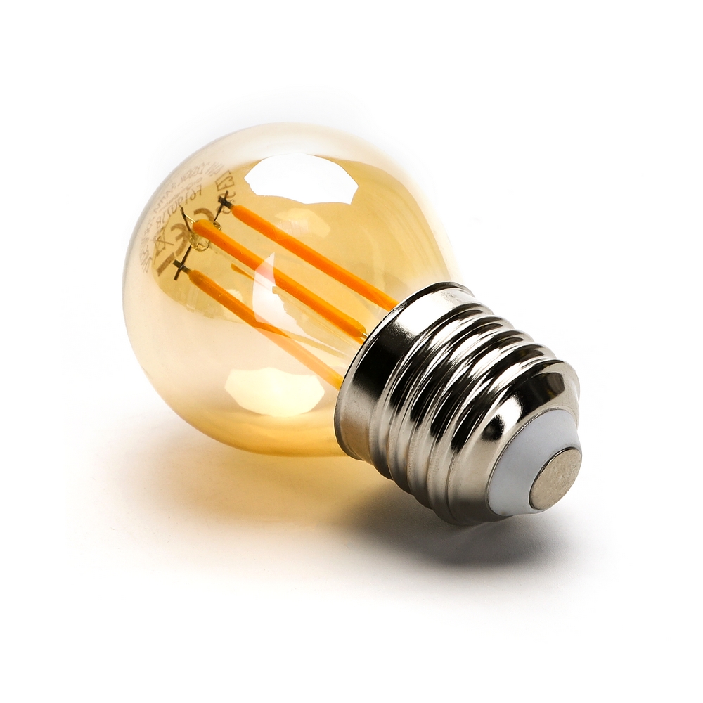 Lampadina Led Vintage a Filamento E27 G45 a sfera 6W Bianco caldo 2200K Aigostar - Foto 1