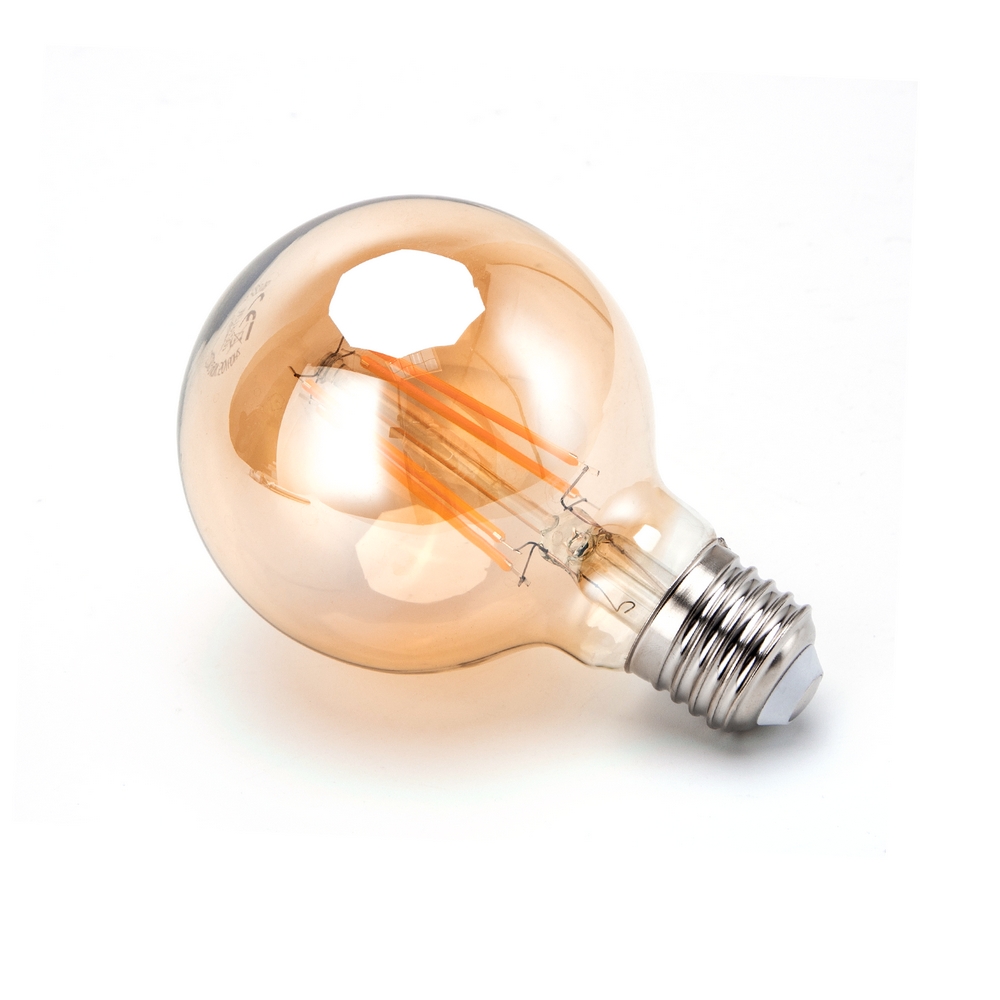 Lampadina Led Vintage a Filamento E27 G80 a globo 8W Bianco caldo 2200K Aigostar - Foto 1