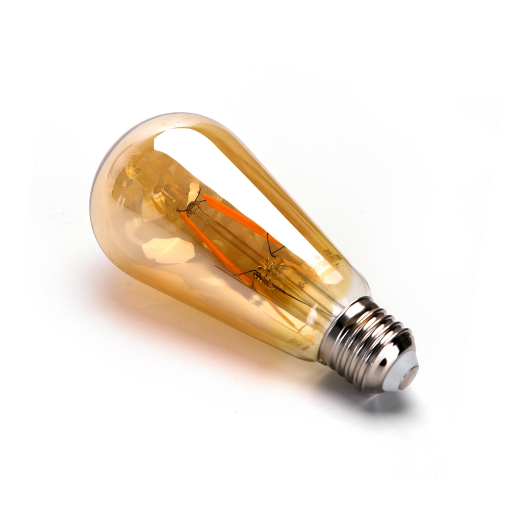 Lampadina Led Vintage a Filamento E27 ST64 4W Bianco caldo 2200K Aigostar - Foto 1