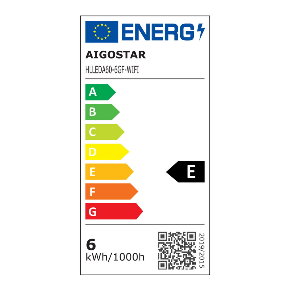 Lampadina Led Vintage a Filamento Smart A60 E27 6W WiFi CCT luce regolabile e dimmerabile Aigostar - Foto 5