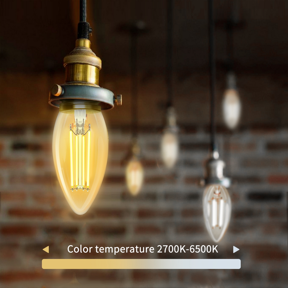 Lampadina Led Vintage a Filamento Smart C35 E14 4,5W WiFi CCT luce regolabile e dimmerabile Aigostar - Foto 2