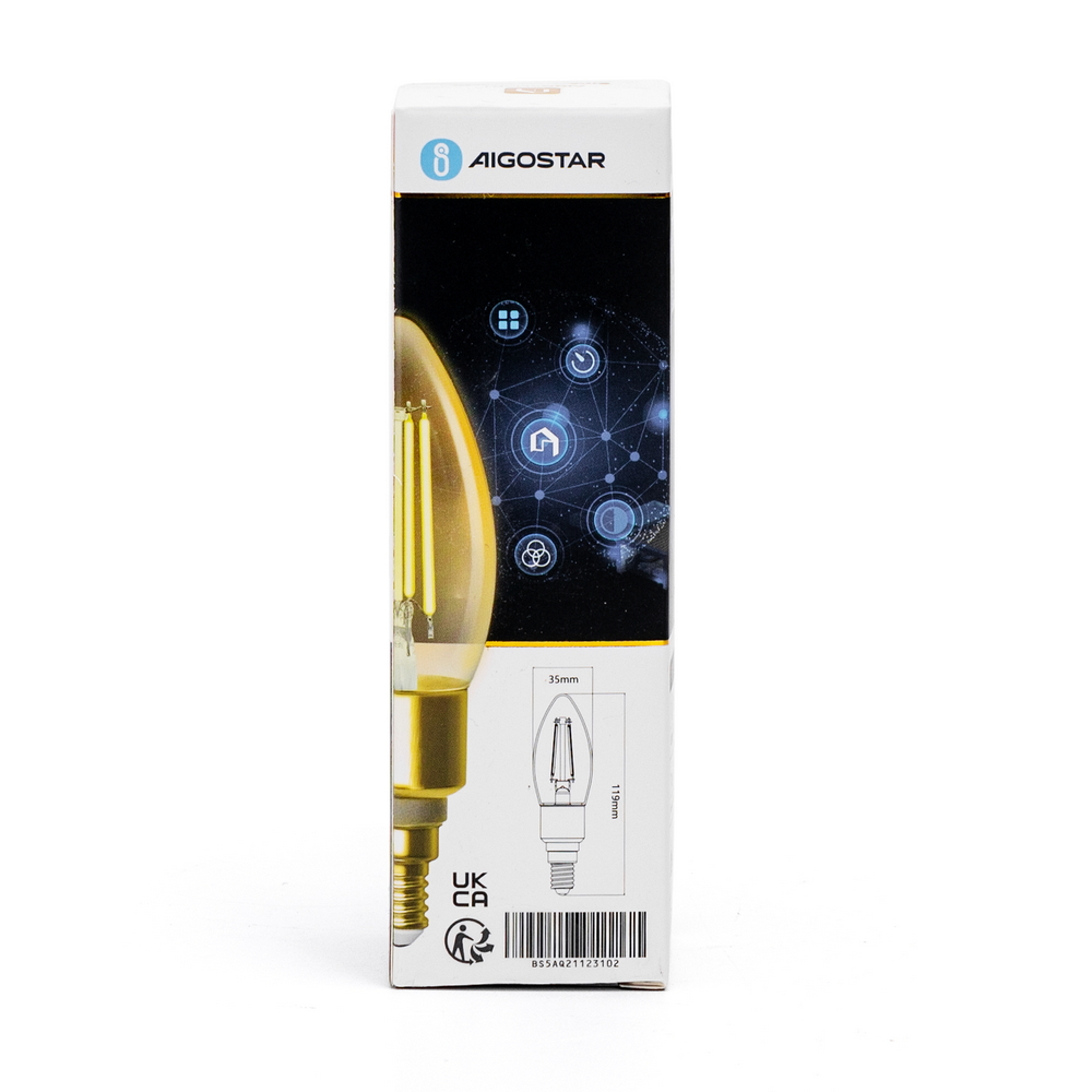 Lampadina Led Vintage a Filamento Smart C35 E14 4,5W WiFi CCT luce regolabile e dimmerabile Aigostar - Foto 4