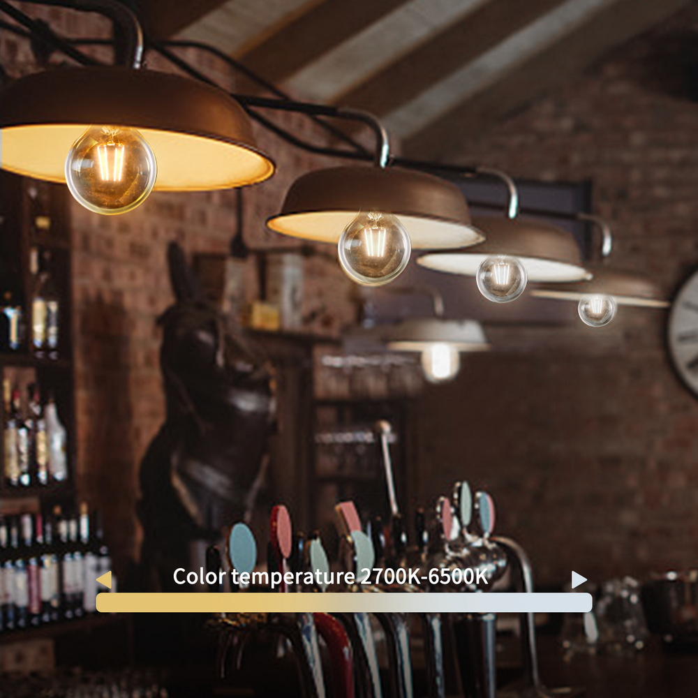 Lampadina Led Vintage a Filamento Smart G45 E14 4,5W WiFi CCT luce regolabile e dimmerabile Aigostar - Foto 2