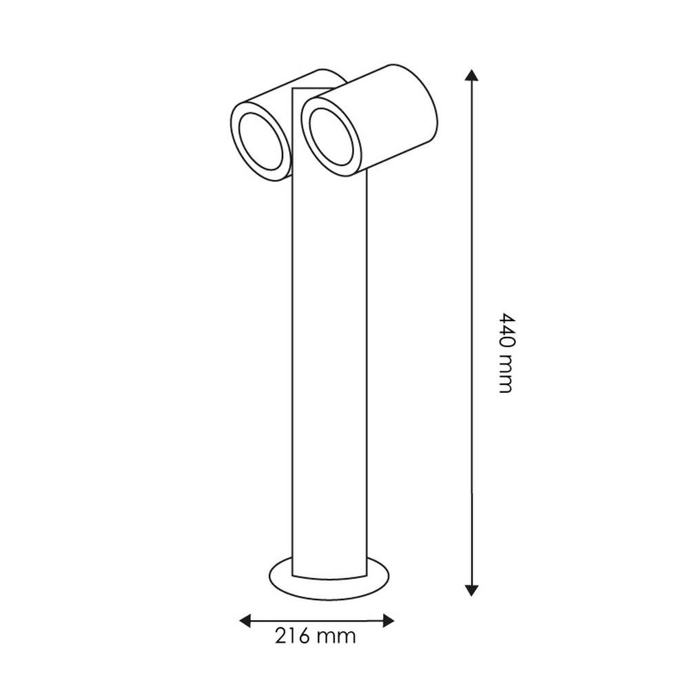 Lampioncino Led Urbano Nero 44cm IP44 2 x GU10 M LEDME - Foto 5