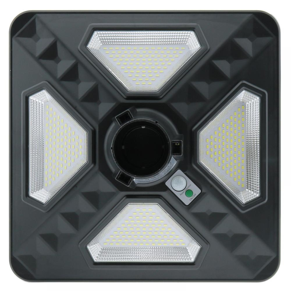 Lampione Led 80W Nero con pannello solare IP65 Bianco freddo 6000K con sensore crepuscolare e di movimento M LEDME - Foto 2
