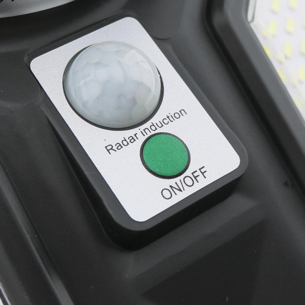 Lampione Led 80W Nero con pannello solare IP65 Bianco freddo 6000K con sensore crepuscolare e di movimento M LEDME - Foto 5