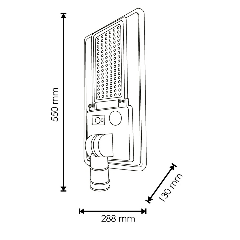 Lampione stradale Led 100W Grigio con pannello solare IP65 Bianco caldo 2700K con sensore crepuscolare e di movimento M LEDME - Foto 5