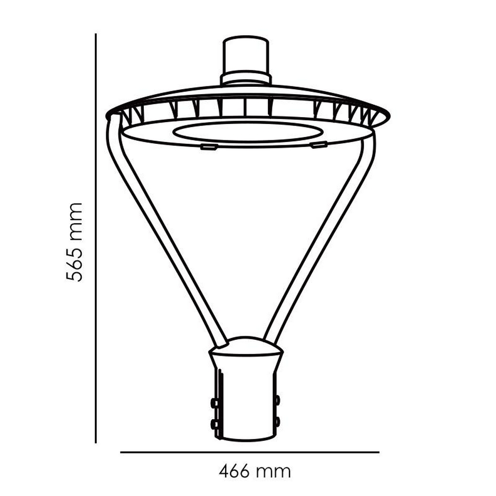 Lampione stradale Led 50W Nero IP65 Bianco freddo 5000K con sensore crepuscolare M LEDME - Foto 2