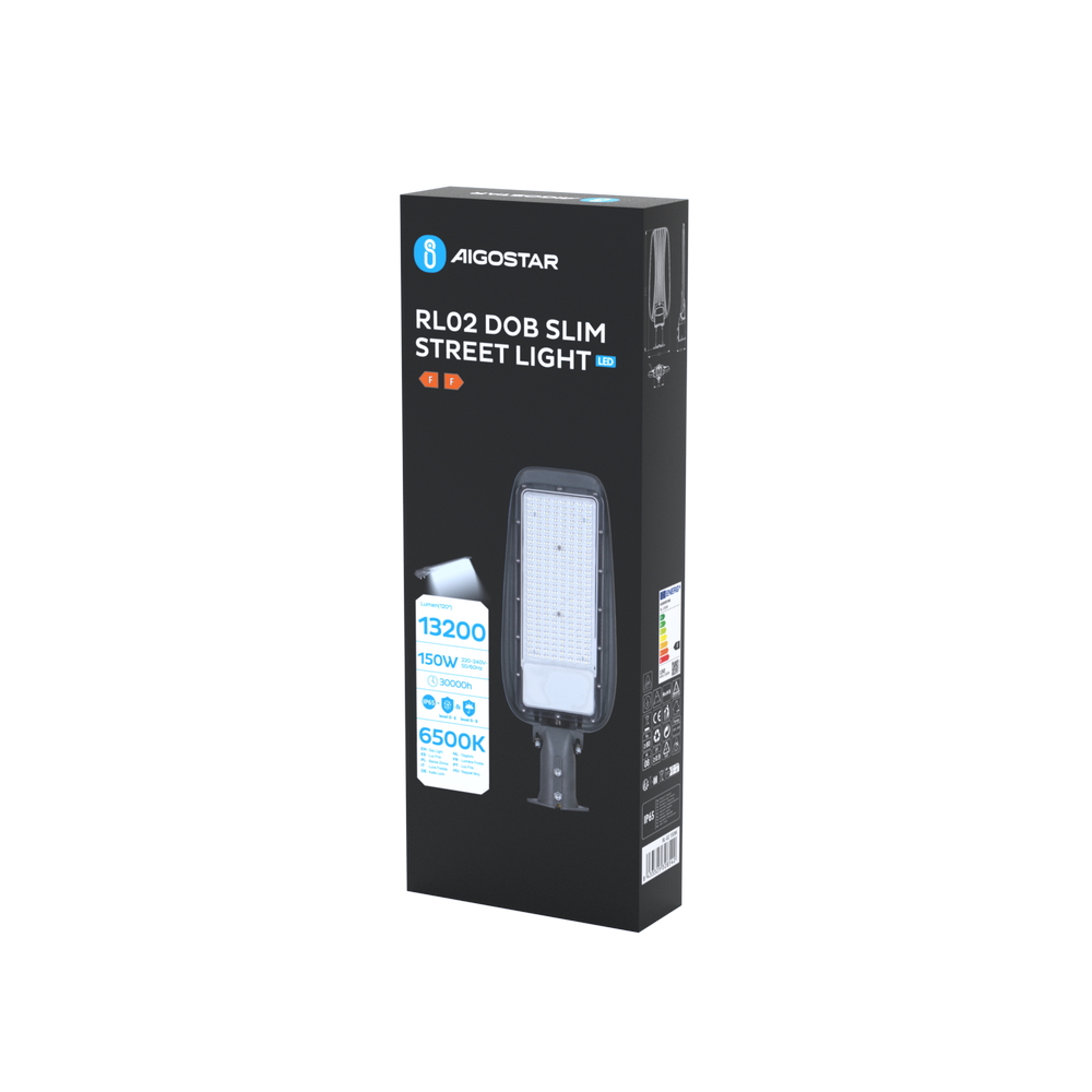 Lampione stradale Led Slim 150W Grigio IP65 Bianco freddo 6500K Aigostar - Foto 6