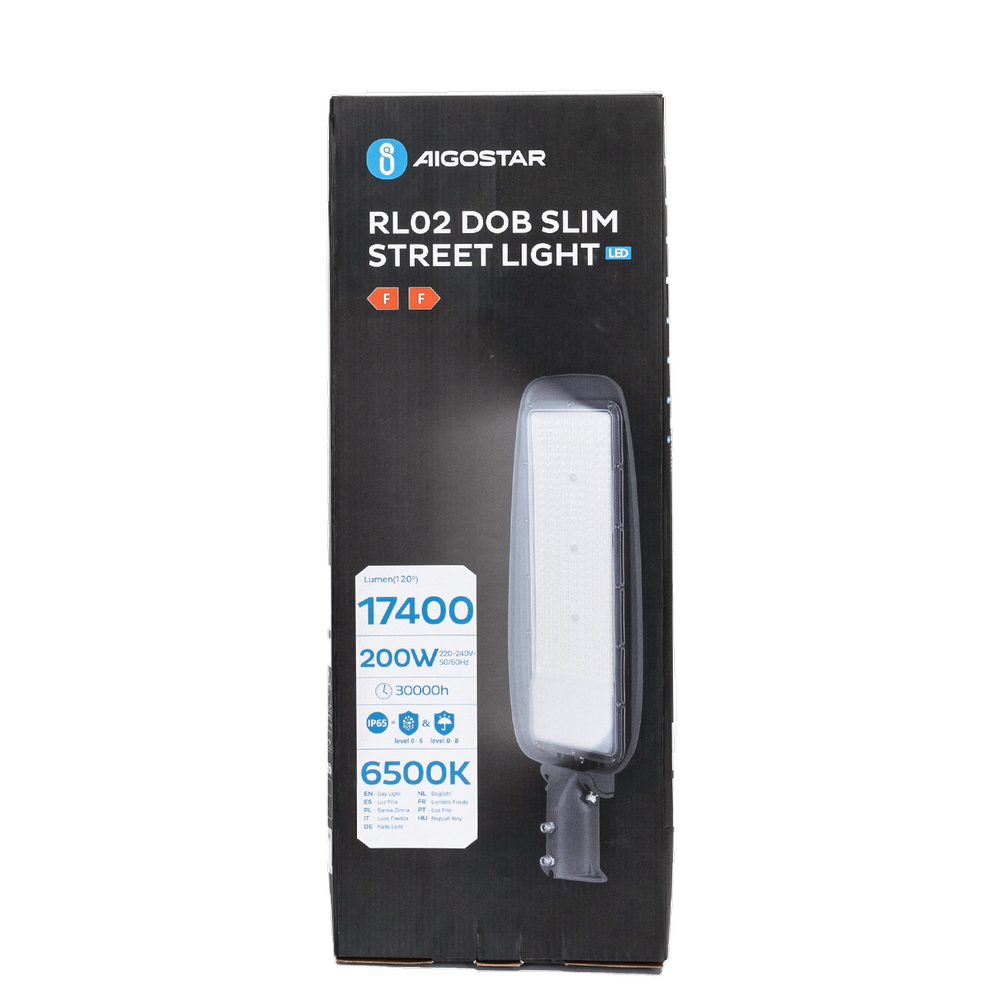 Lampione stradale Led Slim 200W Grigio IP65 Bianco freddo 6500K Aigostar - Foto 6