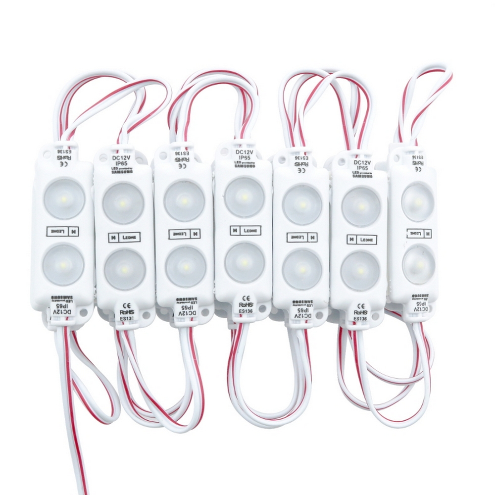 Moduli Led SMD 12V 1W 2 Led IP65 catena 20pz per insegne pubblicitarie Bianco freddo 6000K M LEDME - Foto 2