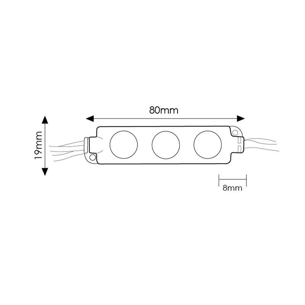 Moduli Led SMD 12V 1W 3 Led IP65 catena 20pz per insegne pubblicitarie Bianco freddo 6000K M LEDME - Foto 1