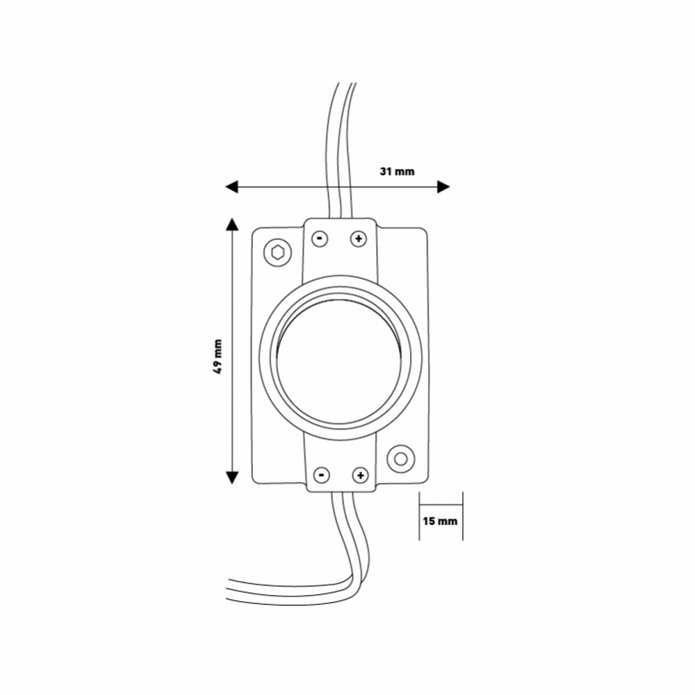 Moduli Led SMD 12V 2W 1 Led IP68 catena 20pz per insegne pubblicitarie Bianco freddo 6500K M LEDME - Foto 1