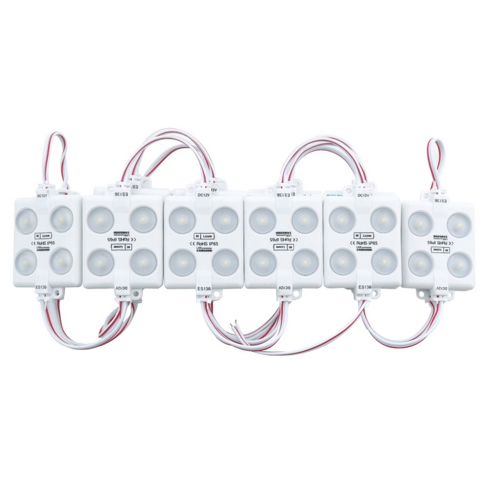 Moduli Led SMD 12V 2W 4 Led IP65 catena 20pz per insegne pubblicitarie Bianco freddo 6000K M LEDME - Foto 2