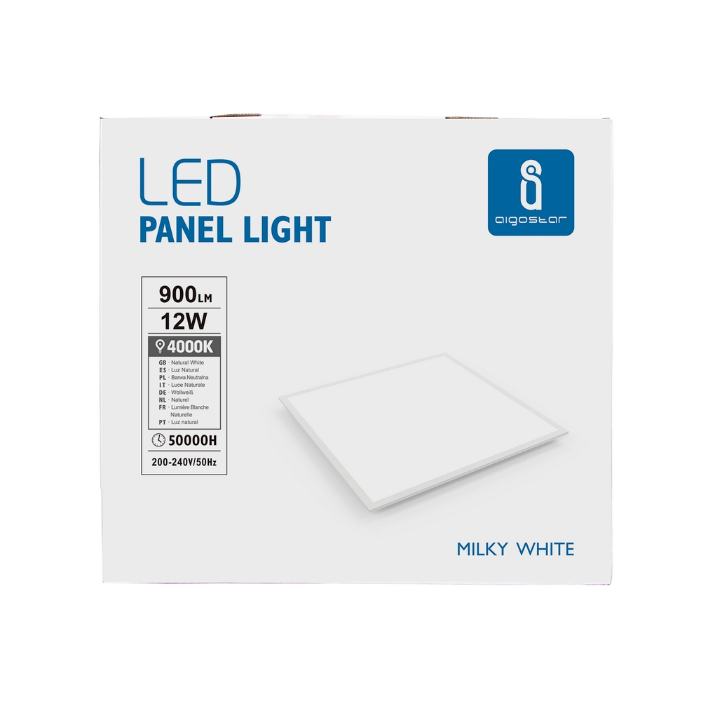 Pannello Led 12W 30x30cm Cornice grigia quadrata Bianco neutro 4000K Aigostar - Foto 1