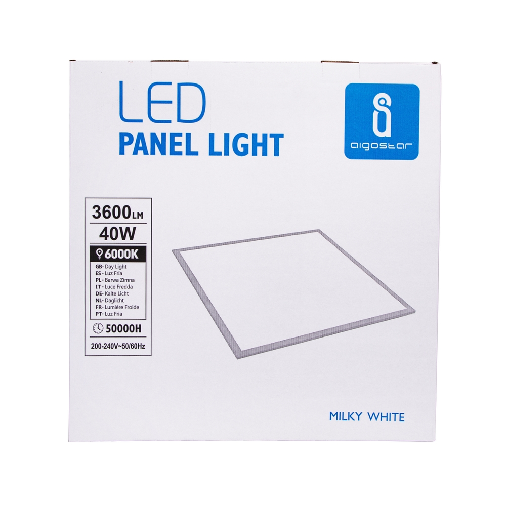 Pannello Led 40W 60x60cm Cornice bianca quadrata Bianco freddo 6000K Aigostar - Foto 2