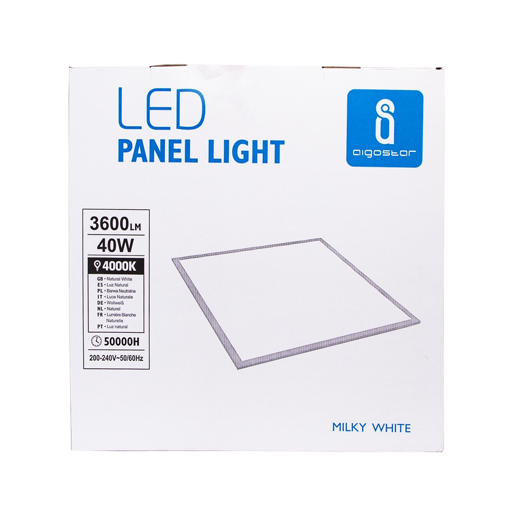 Pannello Led 40W 60x60cm Cornice bianca quadrata Bianco neutro 4000K Aigostar - Foto 2