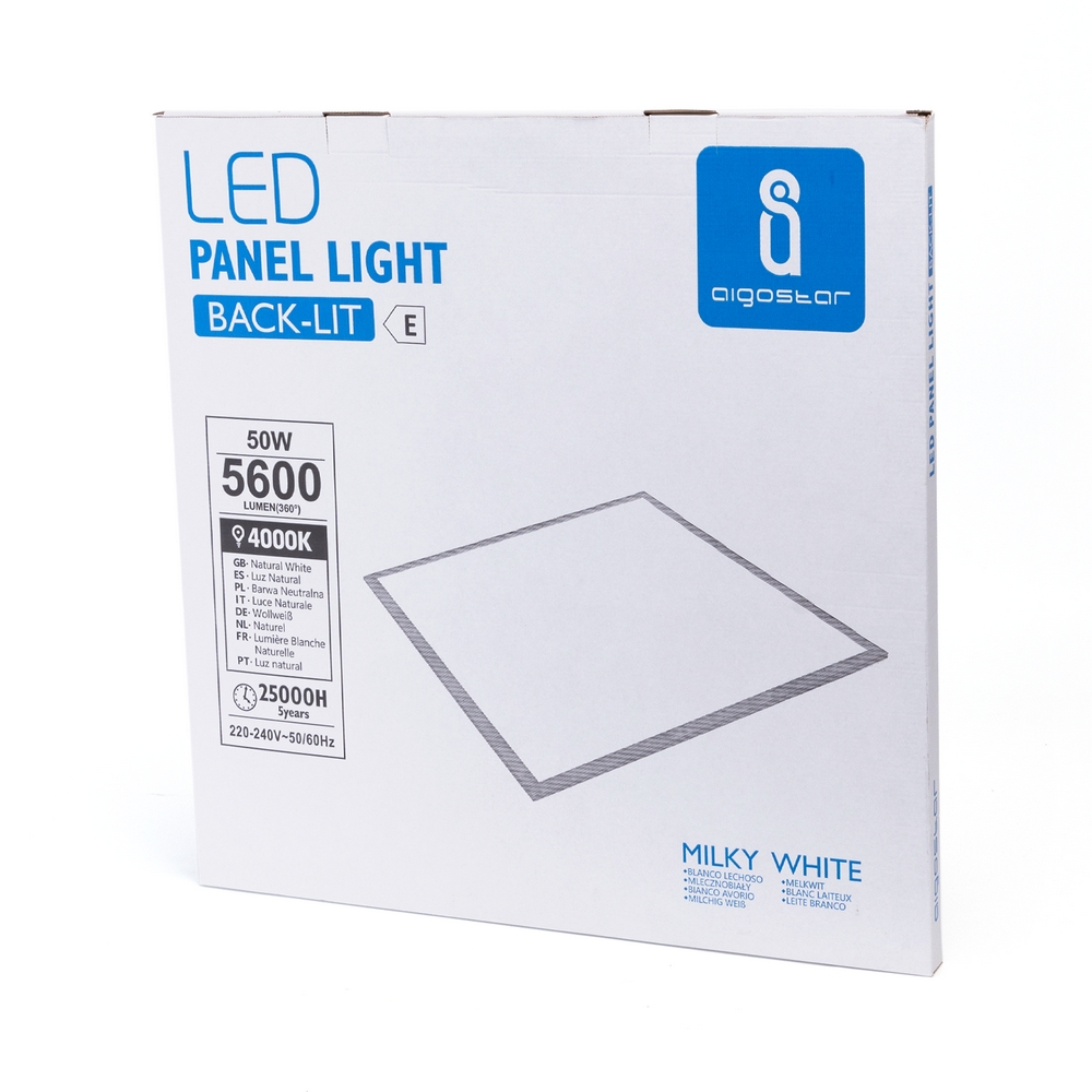 Pannello Led 50W 60x60cm Cornice bianca quadrata Bianco neutro 4000K Aigostar - Foto 2