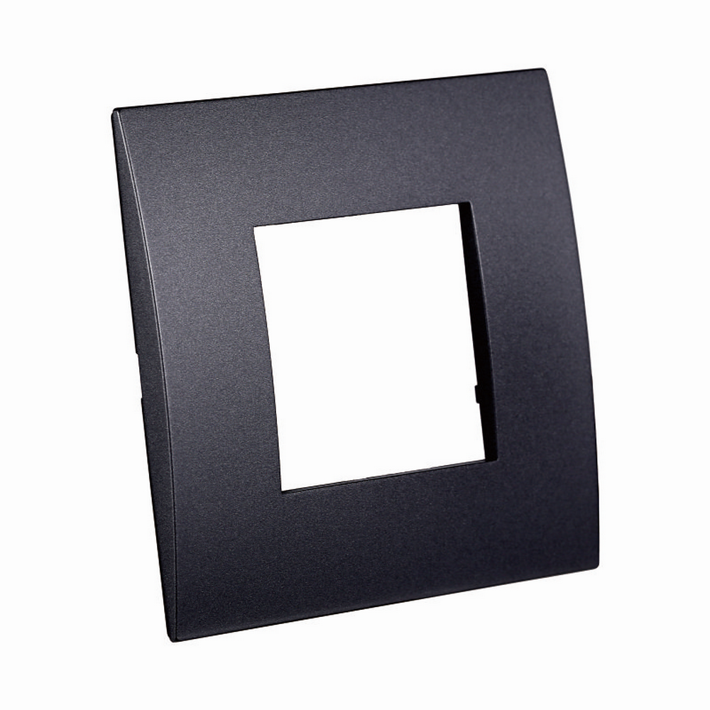 Placca 2 moduli 502 in plastica acciaio scuro compatibile anche con Vimar Arké - Foto 1