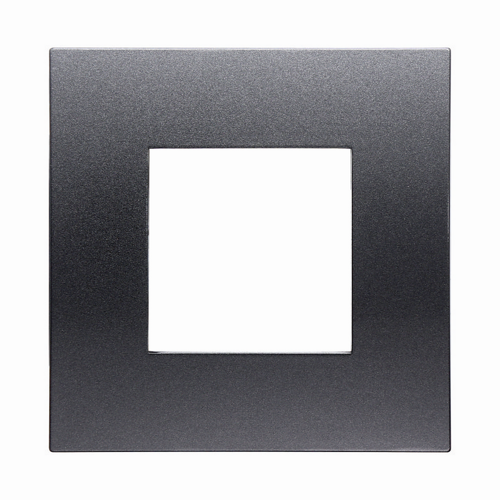 Foto principale Placca 2 moduli 502 in plastica acciaio scuro compatibile anche con Vimar Arké