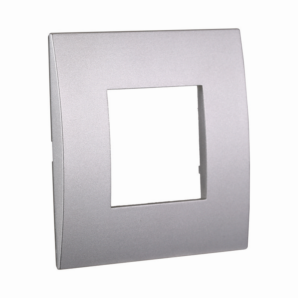 Placca 2 moduli 502 in plastica argento compatibile anche con Vimar Arké - Foto 1
