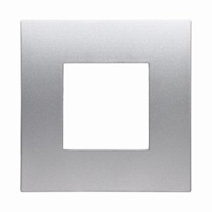 Foto principale Placca 2 moduli 502 in plastica argento compatibile anche con Vimar Arké