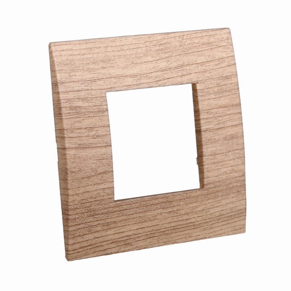 Placca 2 moduli 502 in plastica legno chiaro compatibile anche con Vimar Arké - Foto 1
